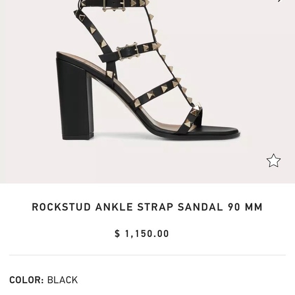 Valentino Garavani | Black Rockstud Ankle Strap Gladiator Sandal - Picture 3 of 10
